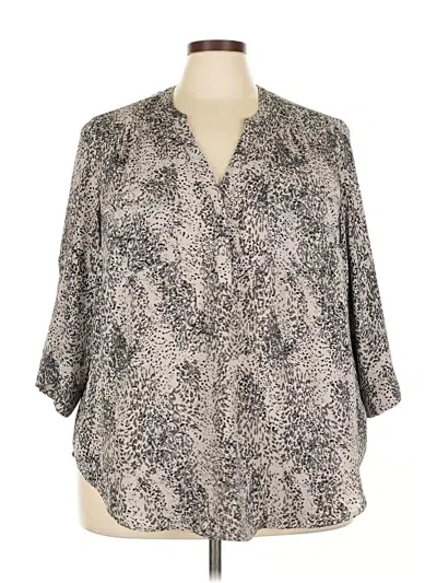 Pre-owned Torrid 3/4 Sleeve Blouse In Gray