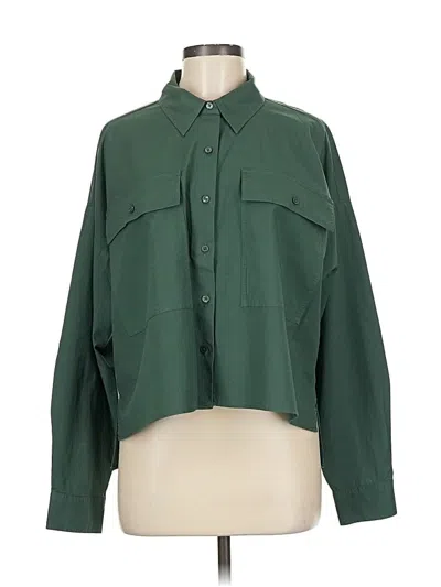 Pre-owned Ann Taylor Long Sleeve Blouse In Green