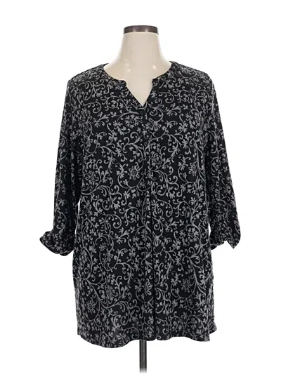 Pre-owned Catherines 3/4 Sleeve Blouse In Black