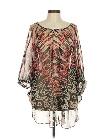 Pre-owned Liverpool Los Angeles 3/4 Sleeve Blouse In Brown