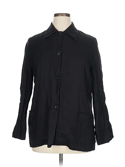 Pre-owned Harve Benard By Benard Holtzman 3/4 Sleeve Button Down Shirt In Black