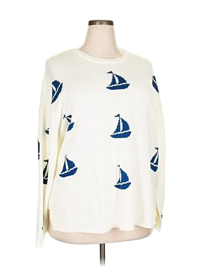 Pre-owned Show Me Your Mumu Pullover Sweater In White