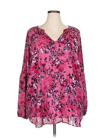 Pre-owned Torrid Long Sleeve Blouse In Pink