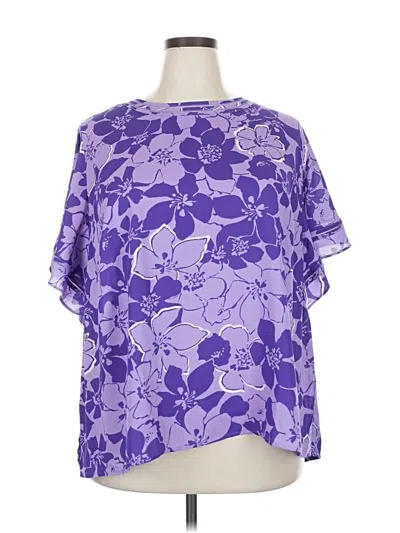 Liz Claiborne Short Sleeve Blouse In Purple