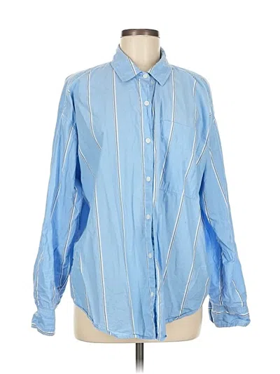 Pre-owned American Eagle Outfitters Long Sleeve Button Down Shirt In Blue