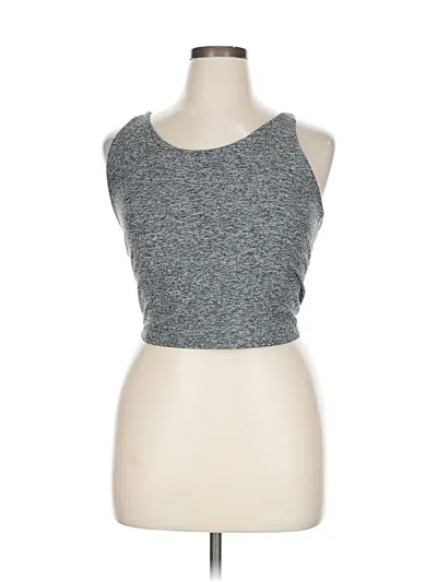 Pre-owned Interval Tank Top Gray Strapless Neckline Tops