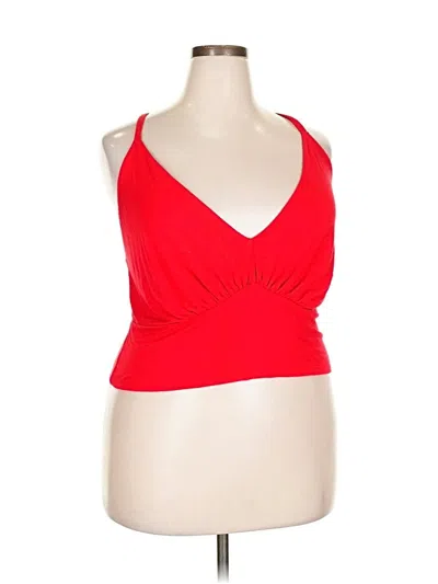 Pre-owned Fashion To Figure Tank Top Red Halter Neckline Tops