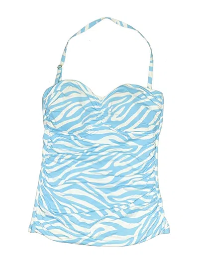 Pre-owned Bleu Rod Beattie Swimsuit Top Blue Animal Print Pattern Swimwear