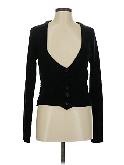 Pre-owned Nanette Lepore Wool Cardigan Sweater In Black