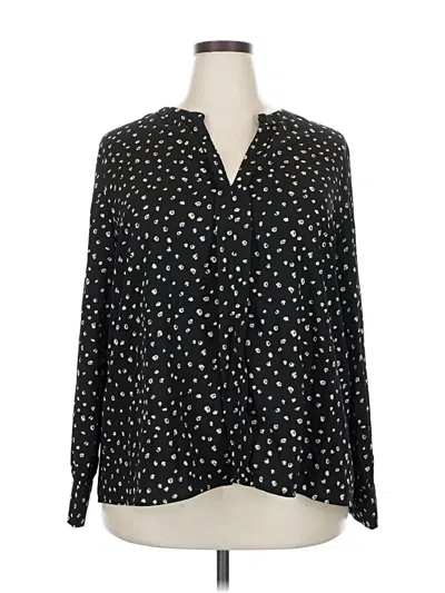 Pre-owned Kaileigh Long Sleeve Blouse In Black