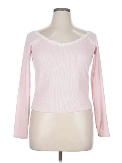 Pre-owned Hollister Long Sleeve T-shirt In Pink