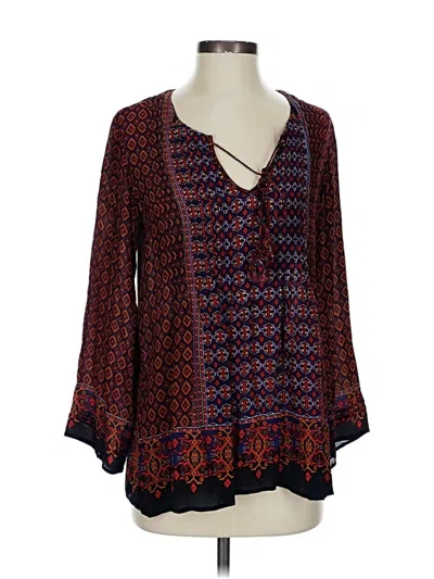 Pre-owned Love Kyla Long Sleeve Blouse In Blue