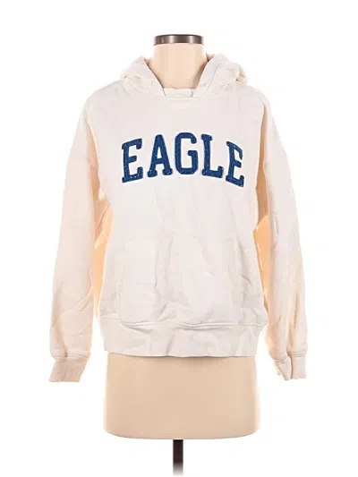 Pre-owned American Eagle Outfitters Pullover Hoodie In White