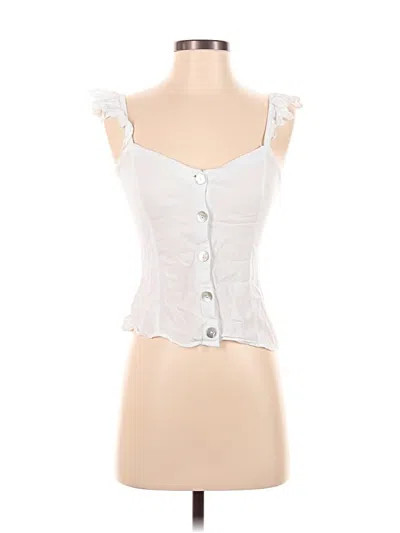 Pre-owned H&m Sleeveless Blouse In White