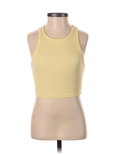 Pre-owned Zara Tank Top Yellow Halter Neckline Tops