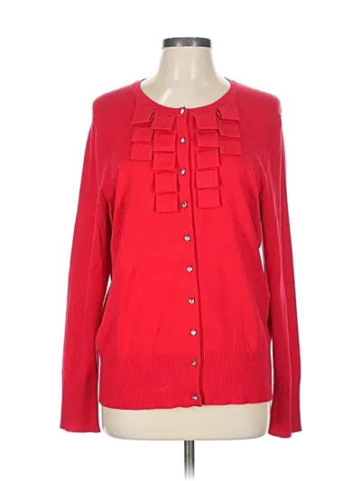 Pre-owned Chaus Cardigan Sweater In Red