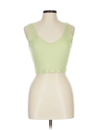 Pre-owned Garage Tank Top Green Strapless Neckline Tops