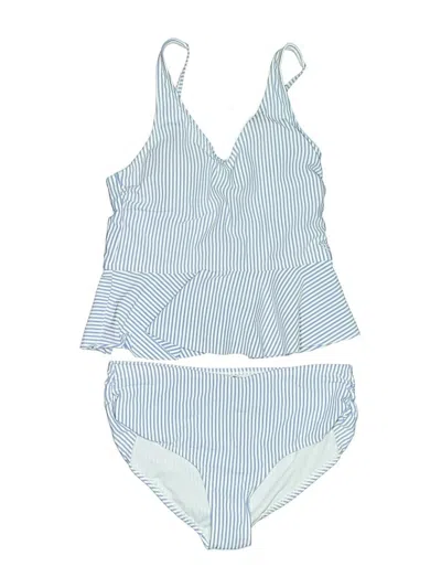 Pre-owned Ruffle Butts Two Piece Swimsuit In Blue