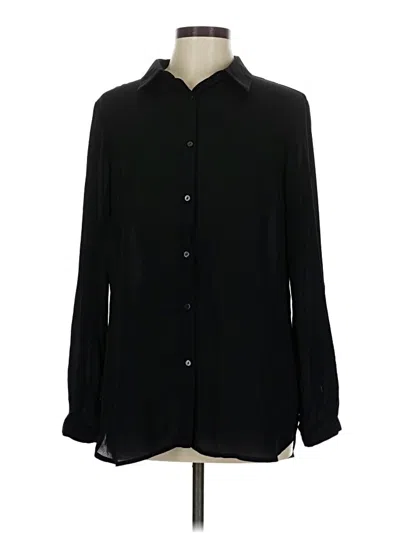 Pre-owned Adrianna Papell Long Sleeve Blouse In Black
