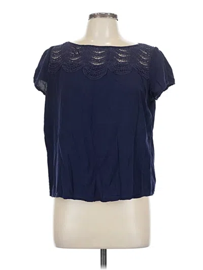 Pre-owned Solitaire Short Sleeve Blouse In Blue