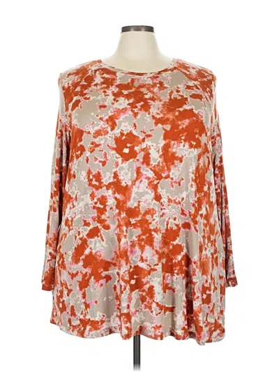 Pre-owned Logo By Lori Goldstein 3/4 Sleeve T-shirt In Orange