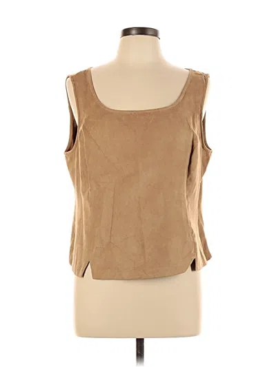 Pre-owned Maeve By Anthropologie Tank Top Tan Crew Neck Tops In Brown