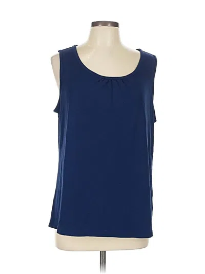 Pre-owned Lands' End Sleeveless Blouse In Blue