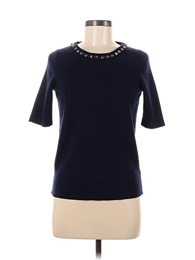 Pre-owned Talbots Wool Cardigan Sweater In Blue