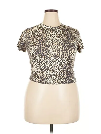 Pre-owned Lioness Short Sleeve Turtleneck In Brown