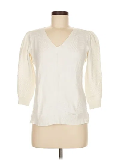 Pre-owned Marled By Reunited Pullover Sweater In White