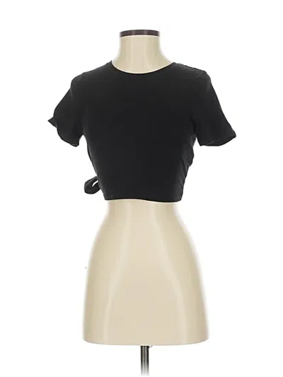 Pre-owned Good American Short Sleeve Turtleneck In Black