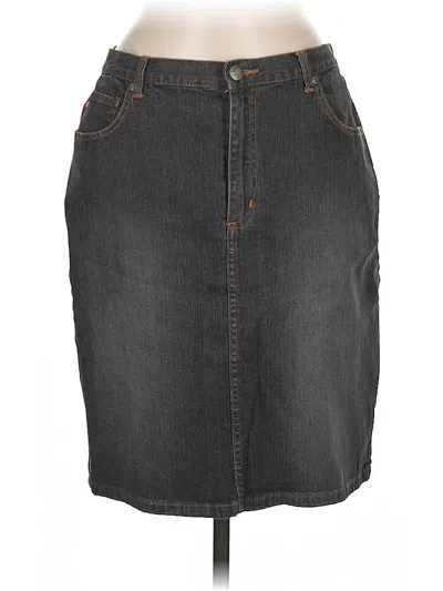Pre-owned Chico's Denim Skirt In Gray