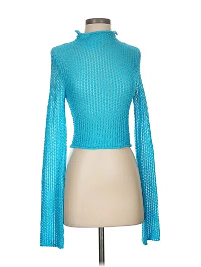 Pre-owned Zara Turtleneck Sweater In Blue