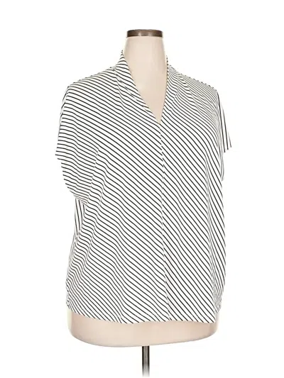 Pre-owned Nine West Short Sleeve Turtleneck In Silver