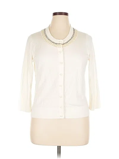 Pre-owned Kate Spade New York Cardigan Sweater In White