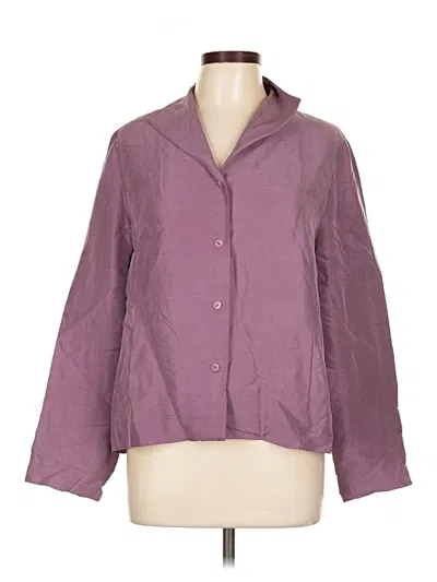 Pre-owned Eileen Fisher Jacket In Purple