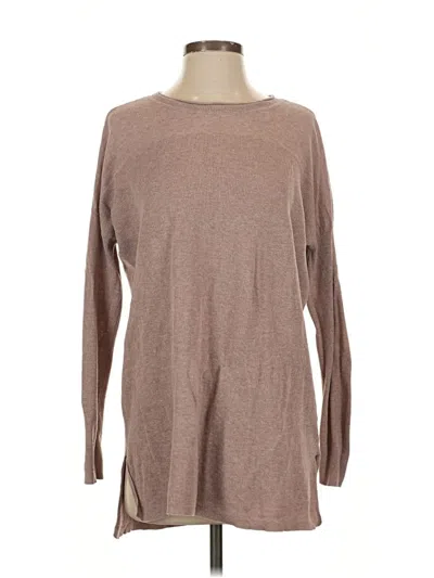 Pre-owned Cabi Long Sleeve Top Brown Crew Neck Tops