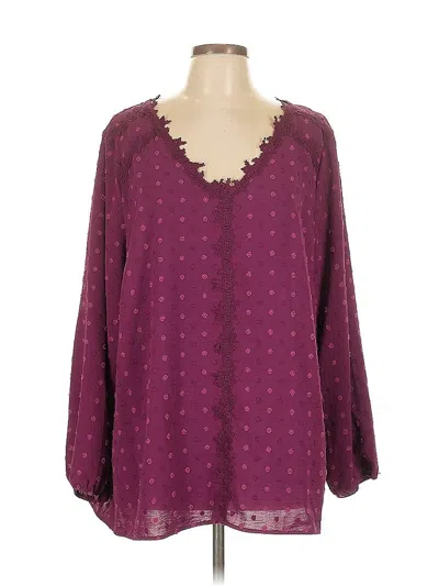 Pre-owned Bloomchic Long Sleeve Blouse In Purple