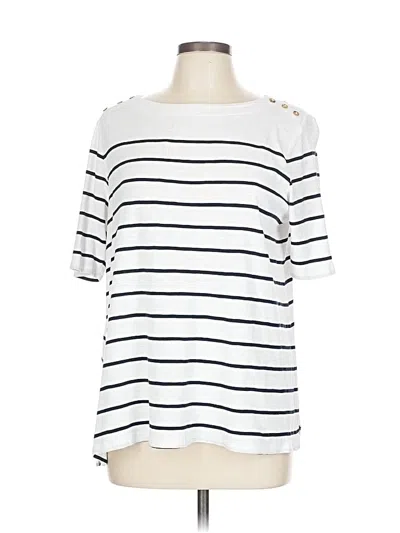 Pre-owned Jjill 3/4 Sleeve T-shirt In White