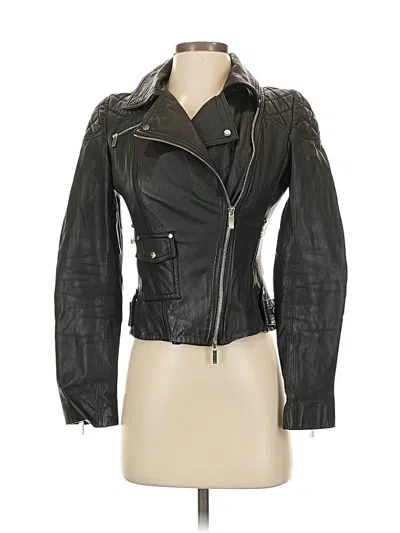 Pre-owned Karen Millen Leather Jacket In Black