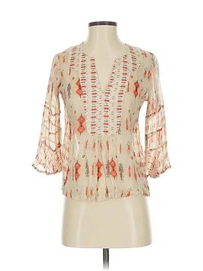 Pre-owned Lucky Brand 3/4 Sleeve Blouse In White