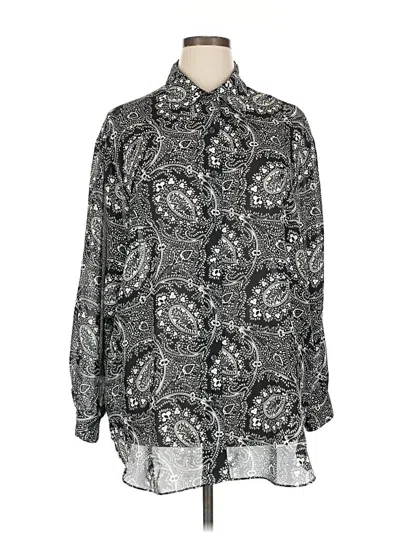 Pre-owned Diane Von Furstenberg Long Sleeve Blouse In Silver