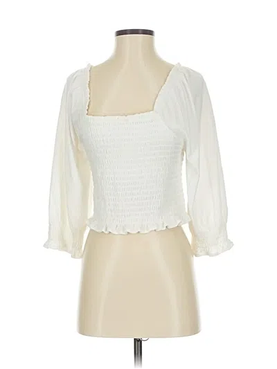 Pre-owned Free People 3/4 Sleeve Blouse In White