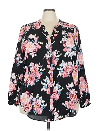 Pre-owned Torrid 3/4 Sleeve Blouse In Black