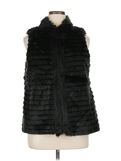 Pre-owned Madison Faux Fur Vest In Black
