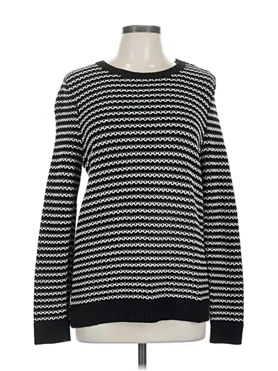 Pre-owned Charter Club Long Sleeve Top Black Boatneck Tops