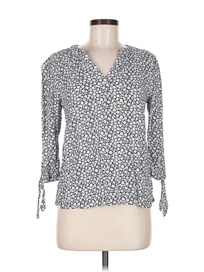 Pre-owned Rose & Thyme Long Sleeve Blouse In Gray