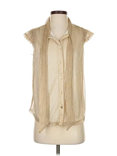 Pre-owned Draper James Sleeveless Button Down Shirt In Brown