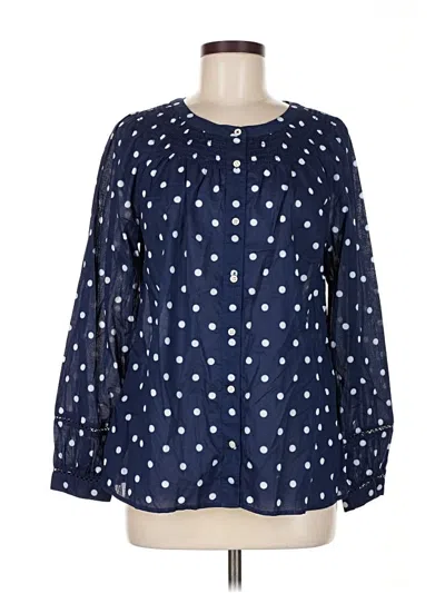 Pre-owned Talbots Long Sleeve Blouse In Blue