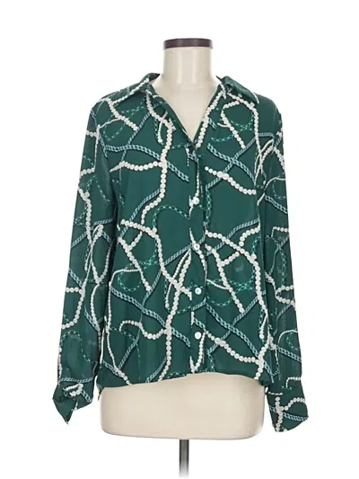 Pre-owned Fever Long Sleeve Blouse In Blue